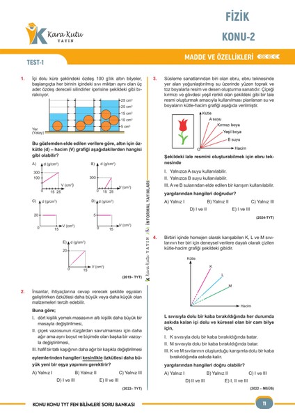 2026 Yks-Tyt Fen Bilimleri Karakutu Ösym Çıkmış Soru Bankası Dijital Çözümlü Konu Konu Son 8 Yıl fırsatları