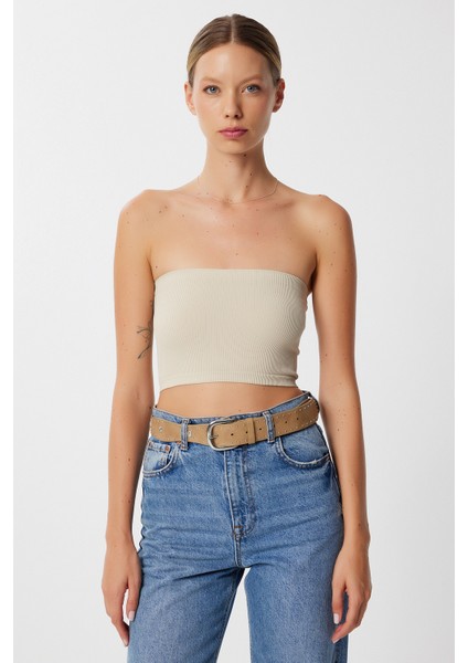 Straplez Fitilli Örme 2'li Paket Büstiyer LUB0211 Taş Antrasit indirimleri