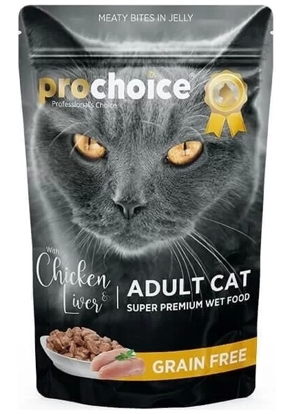 Pro Choice Tahılsız Tavuk ve Ciğerli Yetişkin Konserve Kedi Maması 85 gr