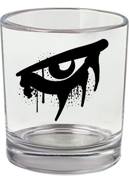 Göz Baskılı Viski Bardağı - Şeytanlı Bardak