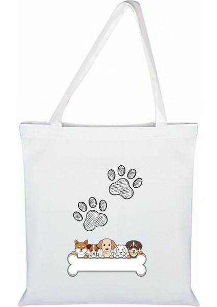 Pati Baskılı Bez Çanta - Patili Çanta