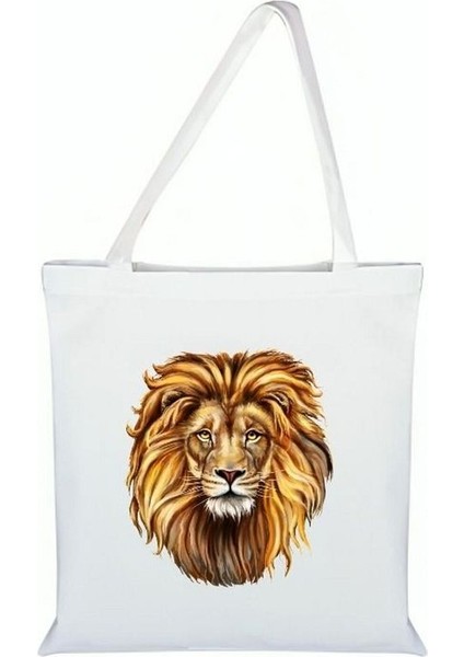 Aslan Baskılı Bez Çanta - Aslanlı Çanta