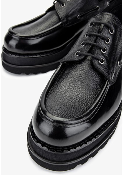 Erkek Hakiki Deri Siyah Casual Ayakkabı 771 502 Erk Ayk Y24 Syh Fltr/acma modelleri