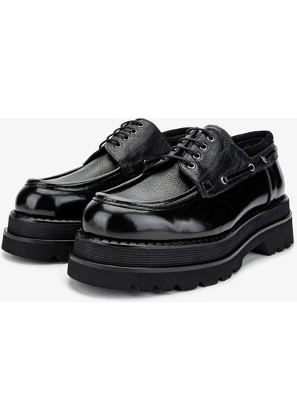 Erkek Hakiki Deri Siyah Casual Ayakkabı 771 502 Erk Ayk Y24 Syh Fltr/acma fırsatları