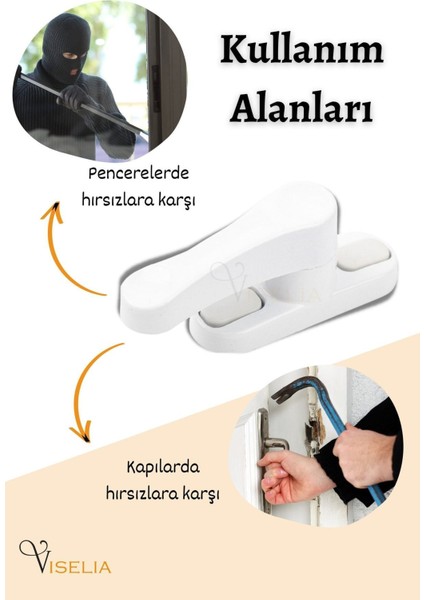 Pencere Emniyet Kilidi Çocuk Hırsız Kilidi Çekmeli Metal 5 Adet
