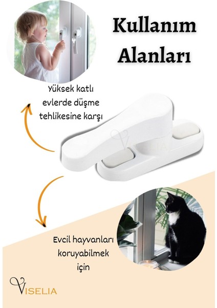Pencere Emniyet Kilidi Çocuk Hırsız Kilidi Çekmeli Metal 5 Adet