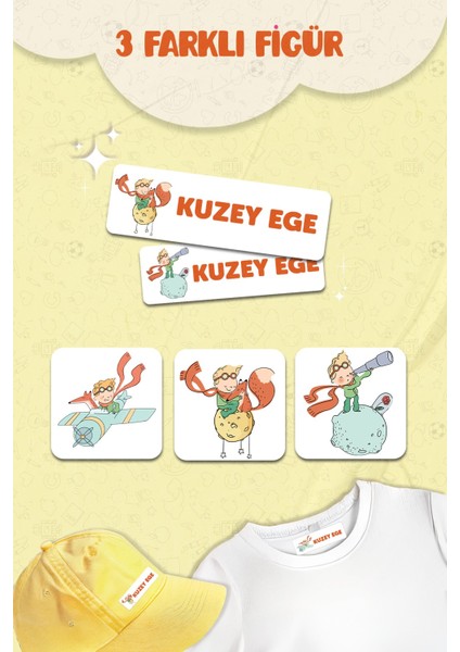 Kıyafet Etiketi - Okul Kıyafetlerine Kişiye Özel 30 Saniyede Kolay Uygulama Yıkanabilir -Küçük Prens fiyatları