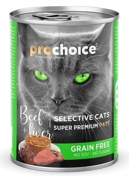 Pro Choice Selective Biftek ve Ciğerli Yetişkin Konserve Kedi Maması 400 gr