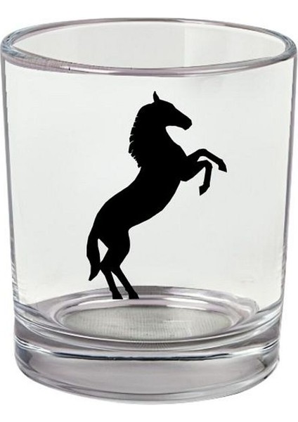 At Baskılı Viski Bardağı - Atlı Bardak