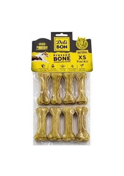 Delibon Deri Press Köpek Kemik Ödülü Xsmall Naturel 7 cm 8 Adet