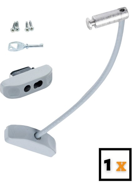 Gri Pencere Kilidi Halatlı Çocuk Güvenlik Emniyet Hırsız Pimapen Pvc Kapı Bebek Kilidi