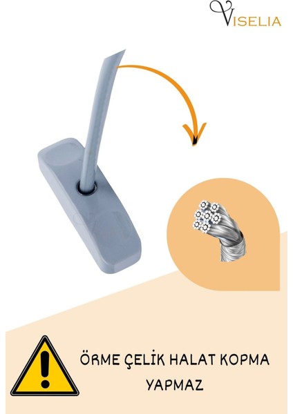 Gri Pencere Kilidi Halatlı Çocuk Güvenlik Emniyet Hırsız Pimapen Pvc Kapı Bebek Kilidi