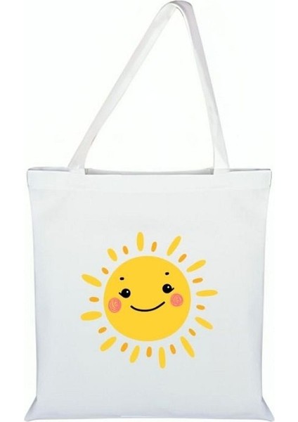 Güneş Baskılı Bez Çanta - Güneşli Çanta
