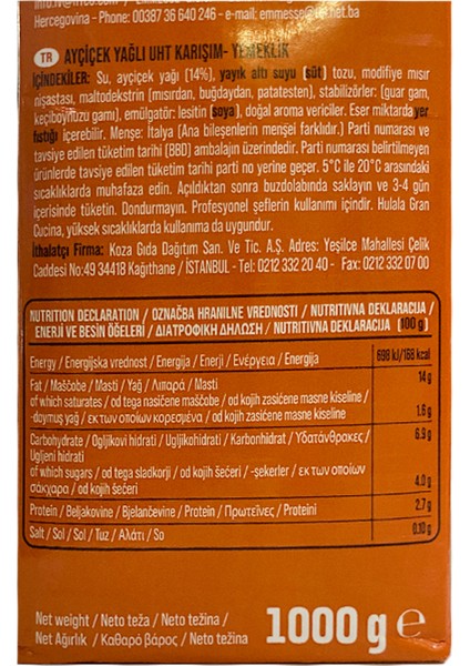 Bitkisel Krema Gran Cucina 1 Lt fırsatları