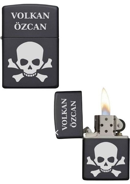 Kişiye Özel Kuru Kafalı Metal Çakmak