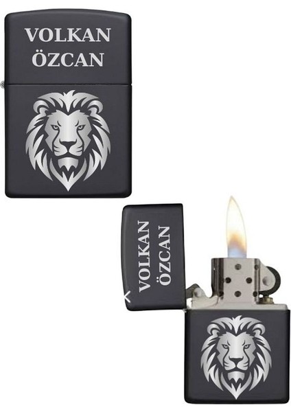 Kişiye Özel Aslanlı Metal Çakmak