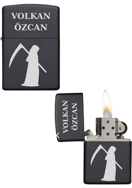 Kişiye Özel Azrail Baskılı Metal Çakmak