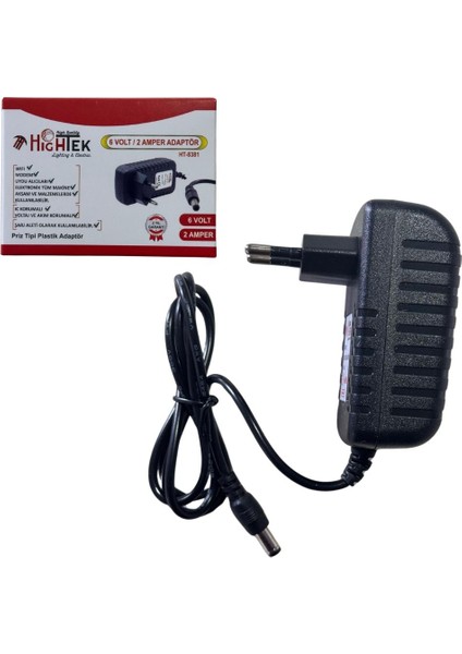 Hıghtek HT-8381 Adaptör 6 Volt 2 Amper 5.5x2.5mm