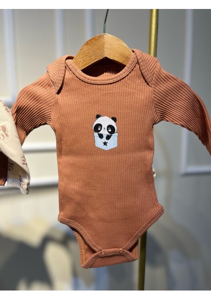 Erkek Bebek 3 Lü %100 Organıc Zıbın Seti Kahve ve Beige Set fiyatları