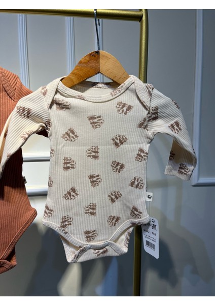 Erkek Bebek 3 Lü %100 Organıc Zıbın Seti Kahve ve Beige Set modelleri