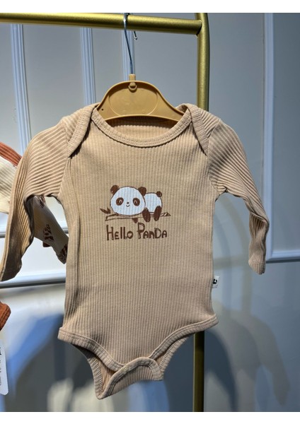 Erkek Bebek 3 Lü %100 Organıc Zıbın Seti Kahve ve Beige Set fırsatları