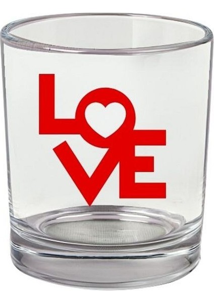 Love Baskılı Viski Bardağı - Lovelı Bardak