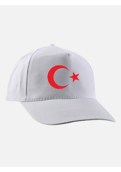 Ay Yıldız Baskılı Şapka - Ay Yıldızlı Şapka