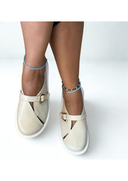 Bej Hakiki Deri Tokalı Kadın Günlük Rahat Sabo Terlik fiyatları