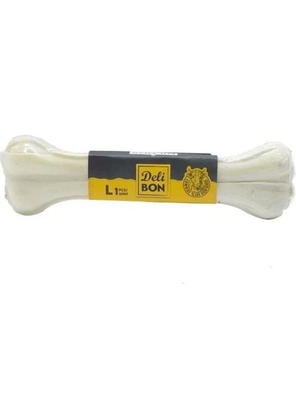 Delibon Deri Pres Vakumlu Kemik Köpek Ödülü Beyaz 22 cm 1 Adet