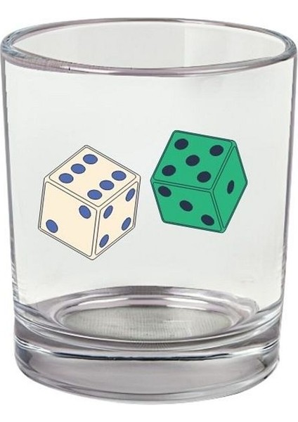 Zar Baskılı Viski Bardağı - Zarlı Bardak