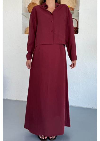 Ciela Kadın Askılı Bolero Maxi Bordo Elbise Takım – Yazlık Modal Rahatlık ve Zarif Şıklık indirimleri