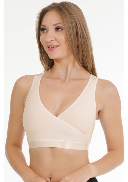 Sporcu Emzirme Büstiyeri Organik Pamuk Yumuşak Tasarım Aktif Anneler İçin