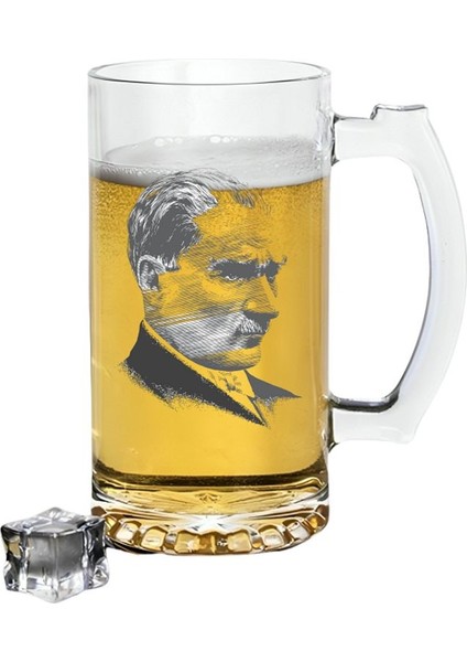 Atatürk Baskılı Bira Bardağı - Bira Bardak