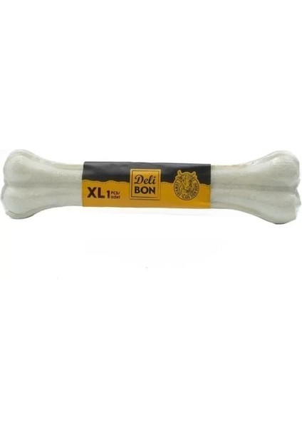 Delibon Deri Pres Vakumlu Kemik Köpek Ödülü Beyaz 27 cm 1 Adet