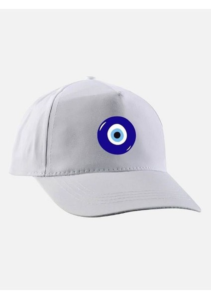 Nazar Boncuğu Baskılı Şapka - Nazarlı Şapka