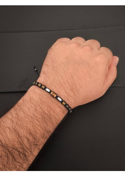 4 mm Rondela Kesim Kaplangözü-1 adet küp Damla Kehribar-Hematit Doğaltaş Bileklik Takı Aksesuar Erkek Bileklik fiyatları