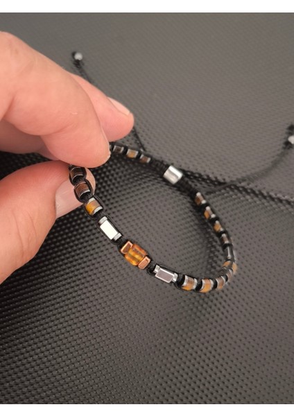 4 mm Rondela Kesim Kaplangözü-1 adet küp Damla Kehribar-Hematit Doğaltaş Bileklik Takı Aksesuar Erkek Bileklik fırsatları