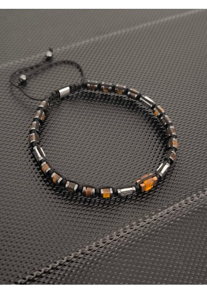 4 mm Rondela Kesim Kaplangözü-1 adet küp Damla Kehribar-Hematit Doğaltaş Bileklik Takı Aksesuar Erkek Bileklik indirimleri