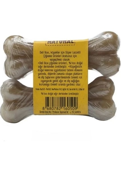 Delibon Deri Pres Vakumlu Kemik Köpek Ödülü Naturel 7 cm 2 Adet modelleri