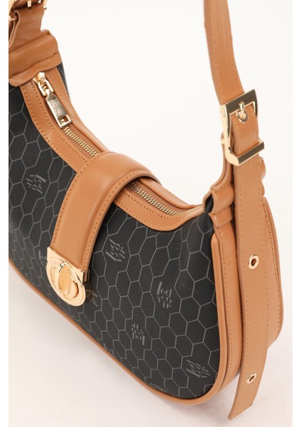 Siyah-Camel Kadın Omuz Çantası Levidor 930211