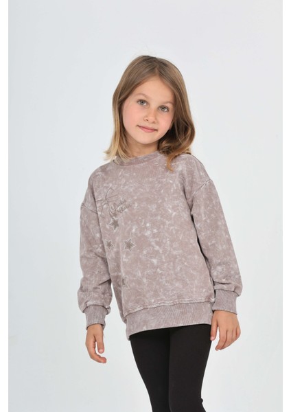 Kız Çocuk Yıldız Baskılı Sweatshirt modelleri