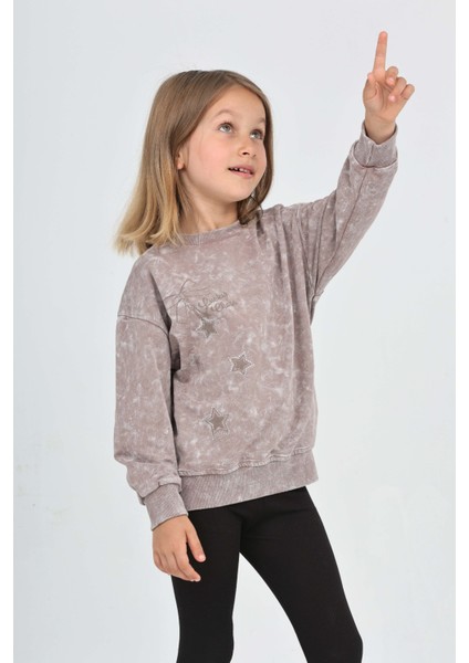 Kız Çocuk Yıldız Baskılı Sweatshirt fırsatları
