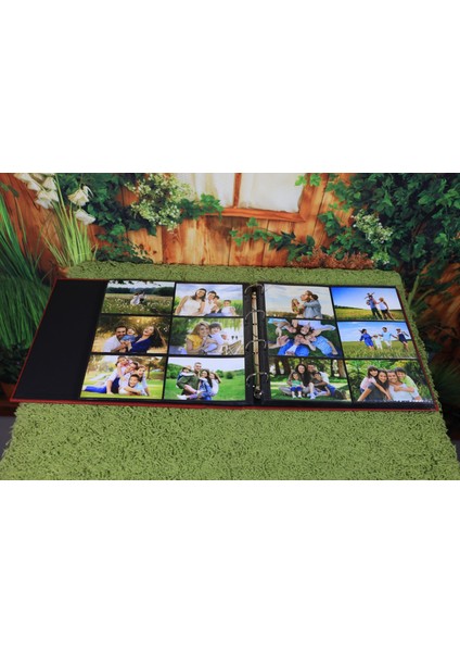10x15 cm 600’lük Deri Klasör Tipi Fotoğraf Albümü Kırmızı modelleri