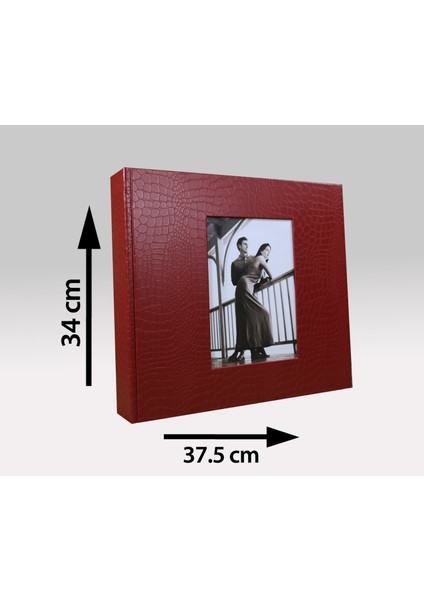 10x15 cm 600’lük Deri Klasör Tipi Fotoğraf Albümü Kırmızı