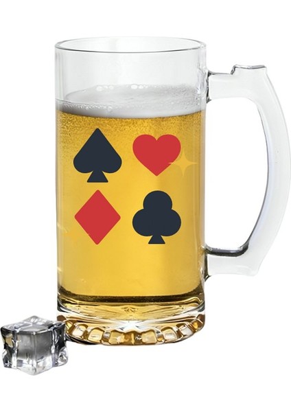 Maça ve Sinek Baskılı Bira Bardağı - Bira Bardak