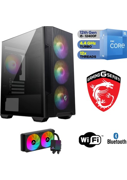 Msı-Şafak-Gaming Pc Ddr4 -Ekran Kartsız – Intel I5 12400F – 32GB Ddr4 RAM-500GB M.2 SSD - Windows 11 Pro Masaüstü Bilgisayar