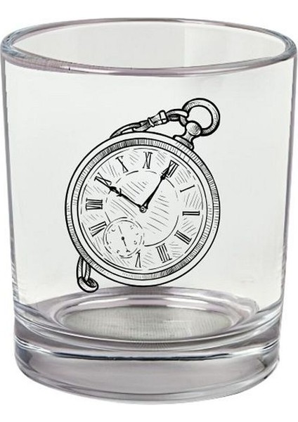 Cep Saat Baskılı Viski Bardağı - Nostaljı Bardak