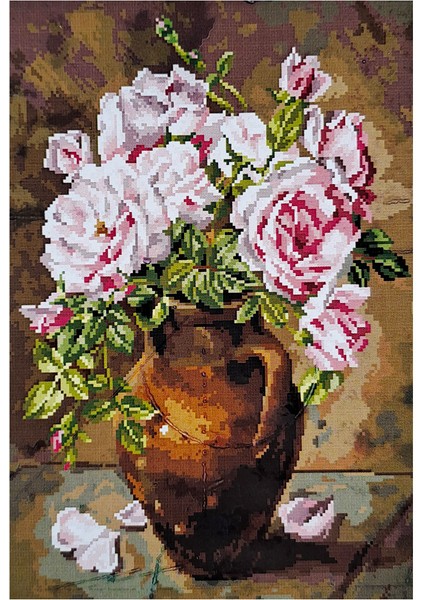Goblen Etamin İşleme Seti 40 x 50 cm Çömlek Vazo Deseni