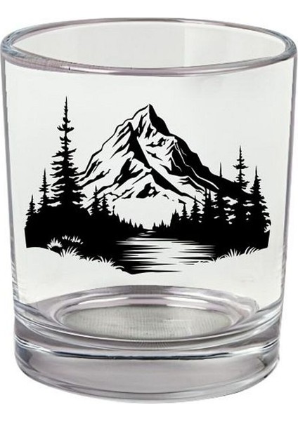 Dağ Manzaralı Viski Bardağı - Manzaralı Bardak