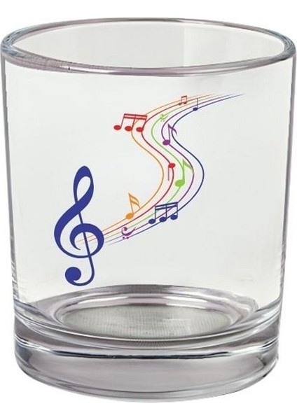 Müzik Baskılı Viski Bardağı - Notalı Bardak